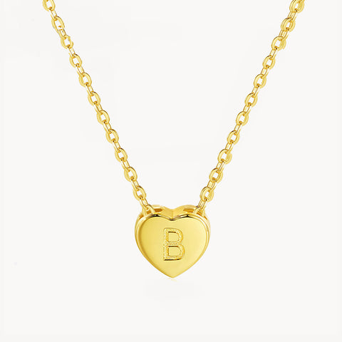 Initial Ruby Heart Necklace