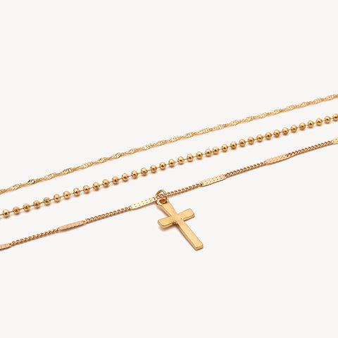 Layered Cross Necklace