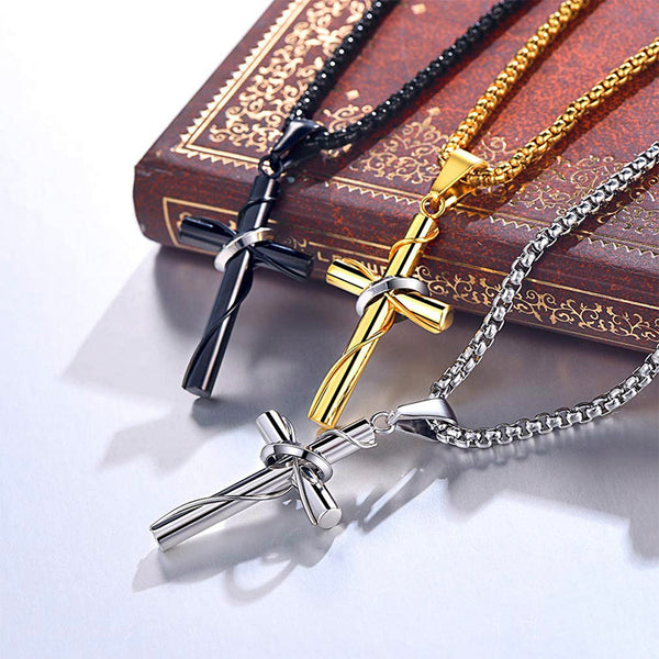 SOLID GOLD CROSS NECKLACE