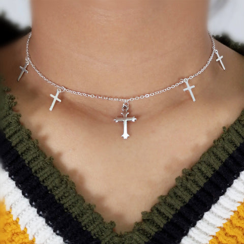 MULTI-CROSS NECKLACE - GOLD PLATED