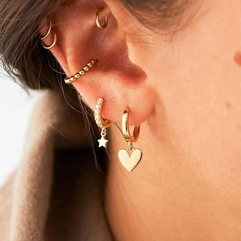 Solid Heart Threaded Stud Earring