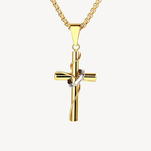 SOLID GOLD CROSS NECKLACE