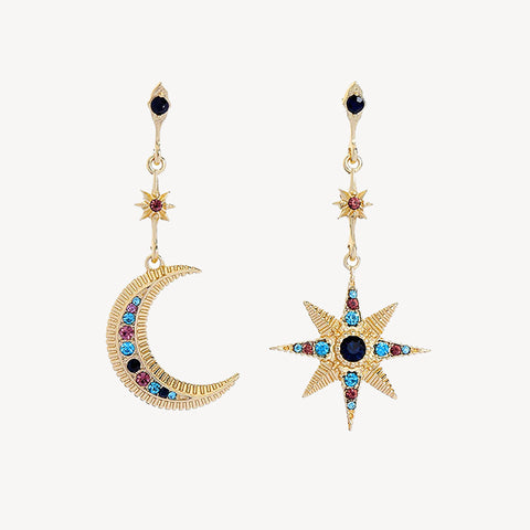 Monete Earring - Artemis Crescent & Starry