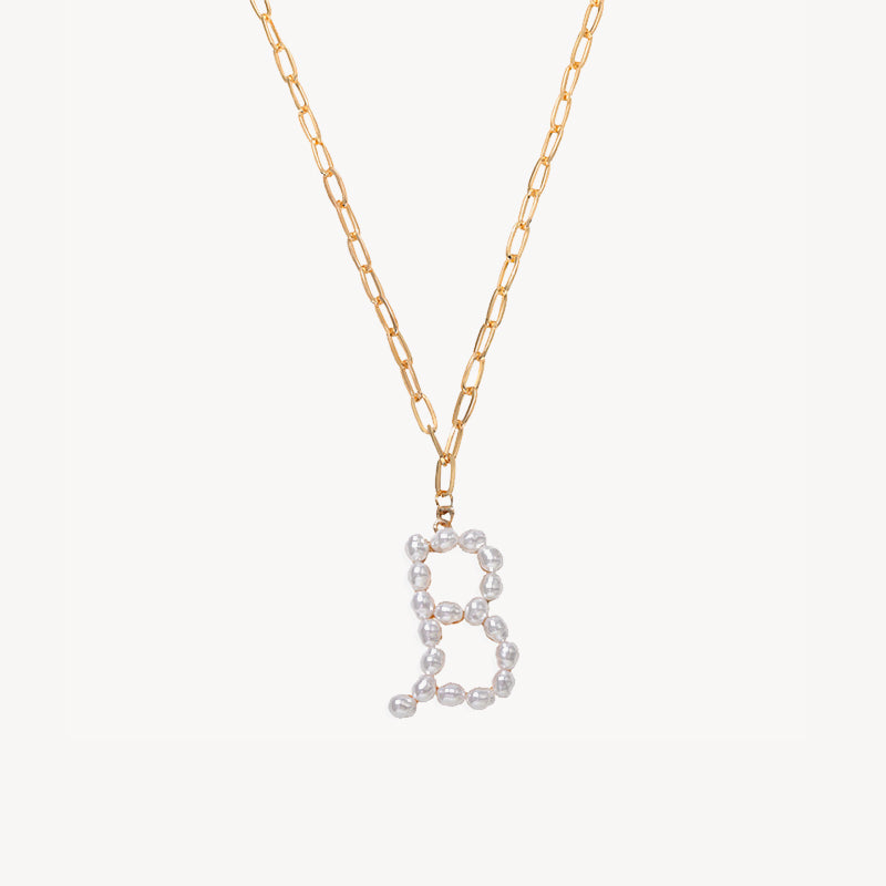 Baroque Pearl Initial Necklace