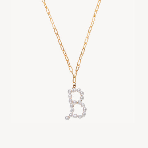 Baroque Pearl Initial Necklace