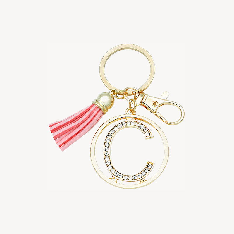 Pavé Diamond Initial Keychain