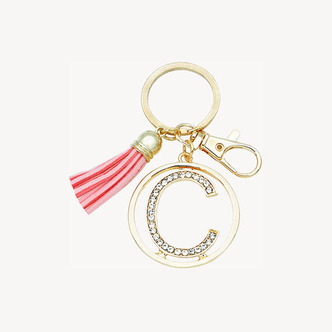 Pavé Diamond Initial Keychain
