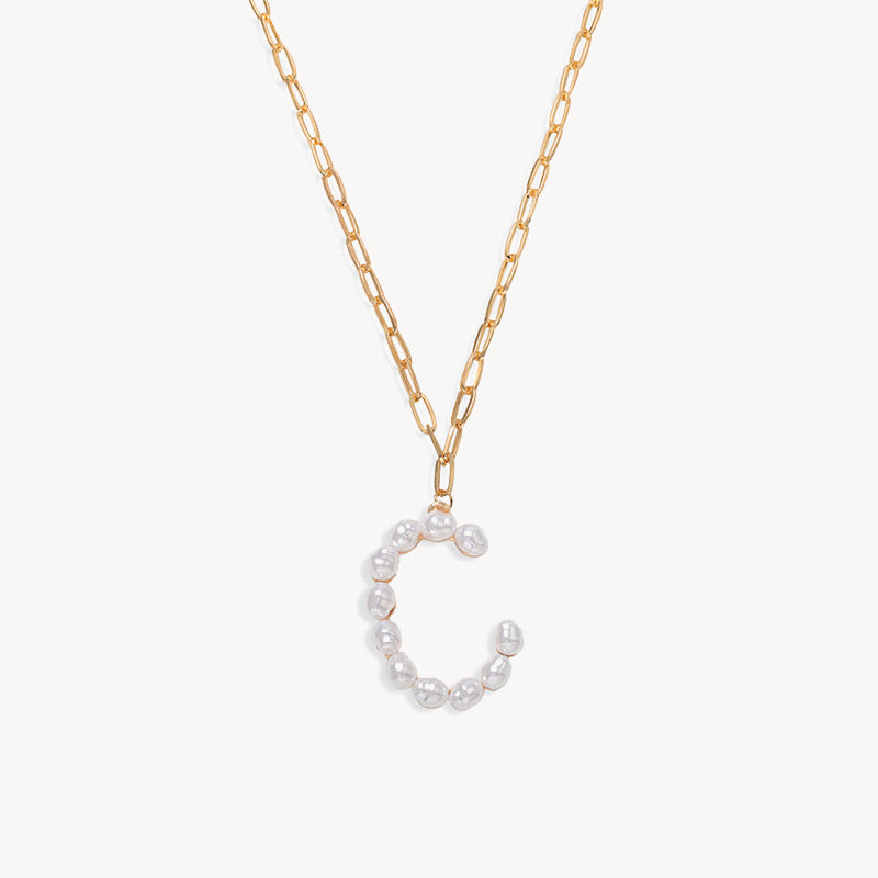 Baroque Pearl Initial Necklace