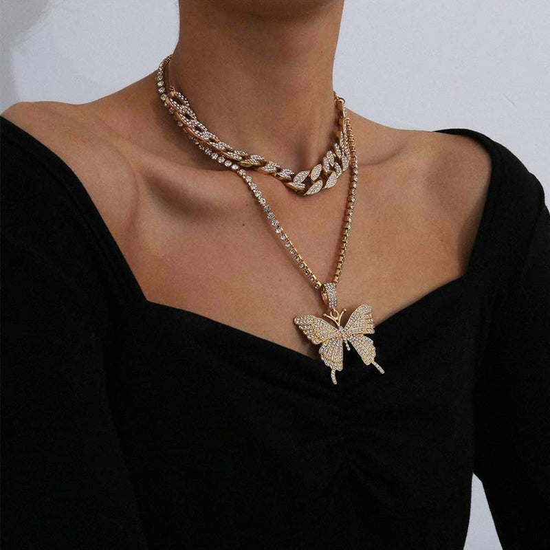 Pavé Butterfly Necklace