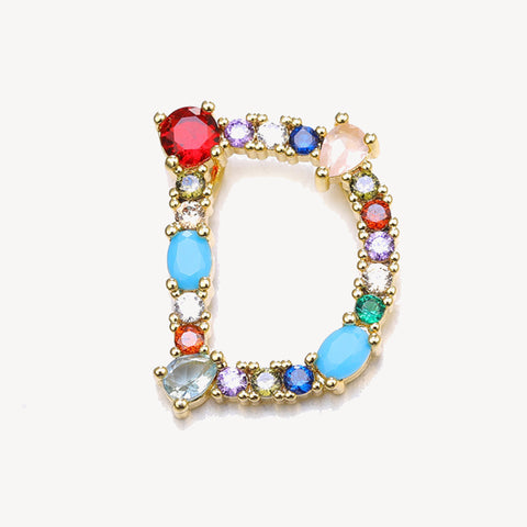 Rainbow Gem Initial Necklace