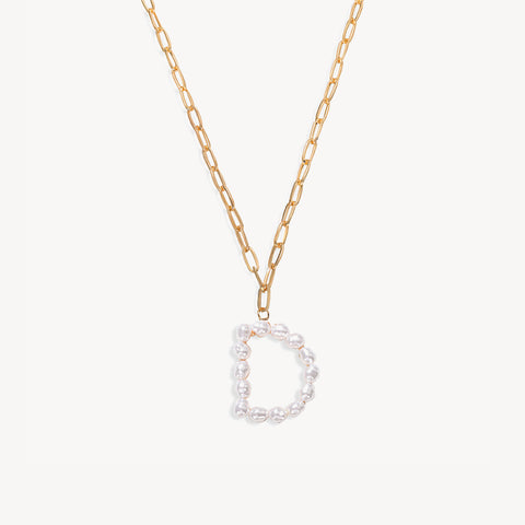 Baroque Pearl Initial Necklace