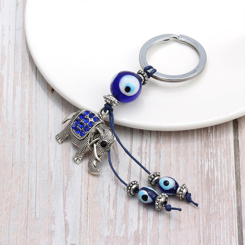 Elephant & Evil eye Lucky key chain