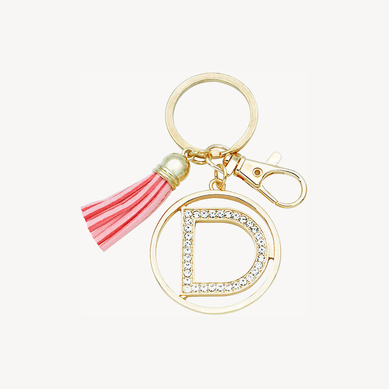 Pavé Diamond Initial Keychain
