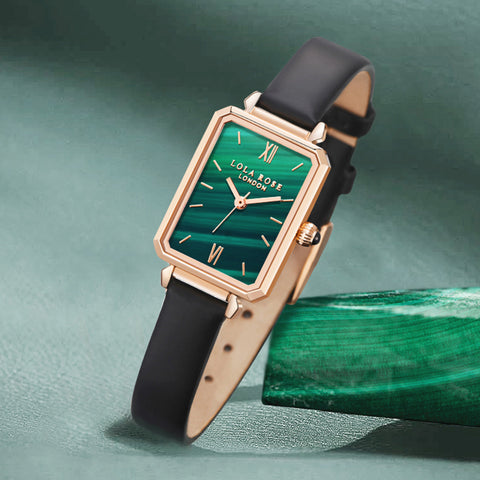 Rectangular Malachite Face Watch