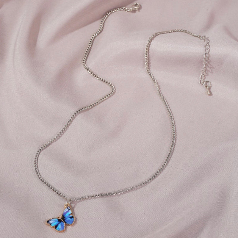 Colored enamel Butterfly Necklace