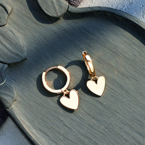 Solid Heart Threaded Stud Earring