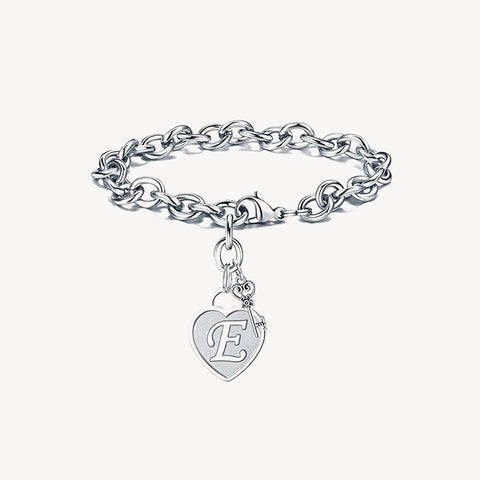 Sterling Silver Capital Initial Bracelet