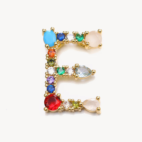 Rainbow Gem Initial Necklace