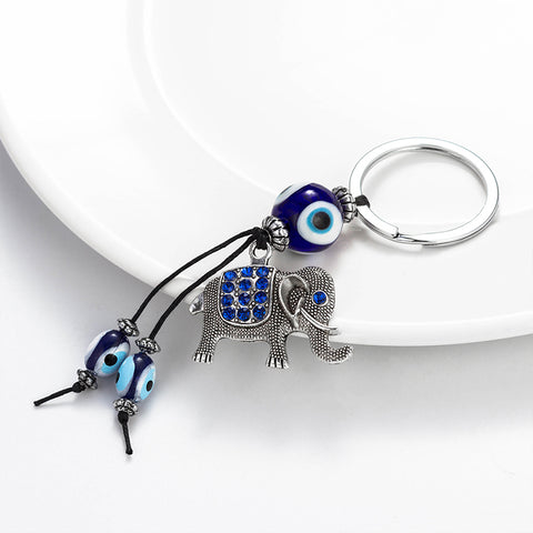 Elephant & Evil eye Lucky key chain