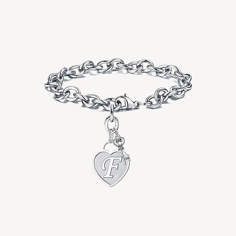 Sterling Silver Capital Initial Bracelet