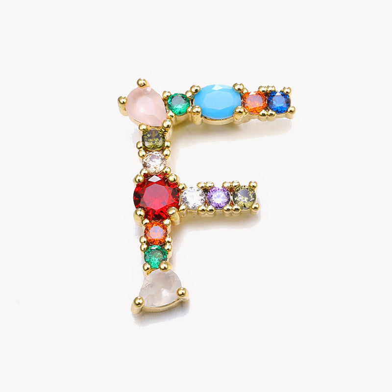 Rainbow Gem Initial Necklace