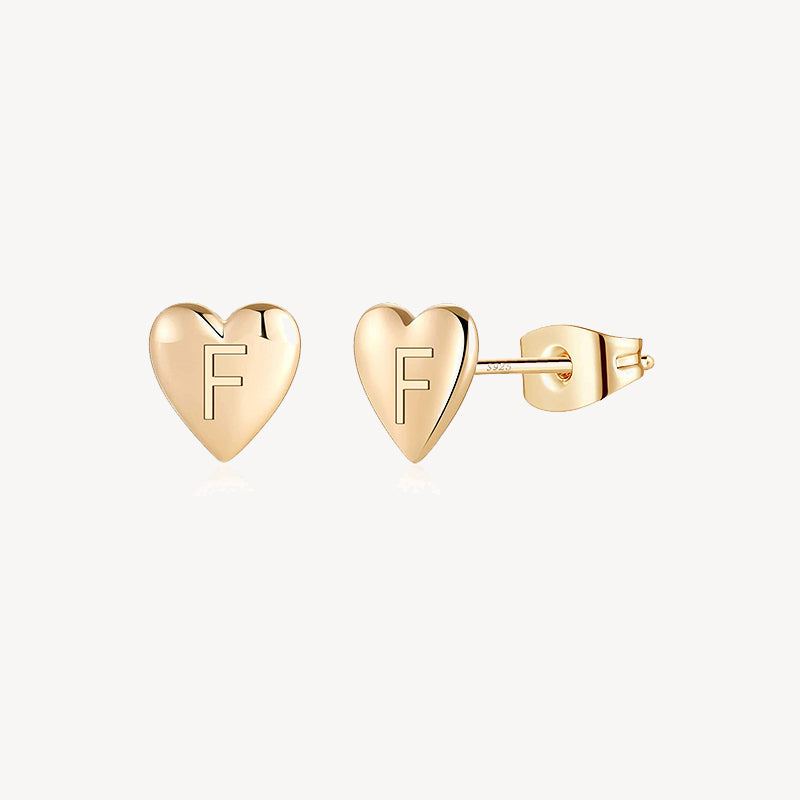 Engraved Heart Stud Earring