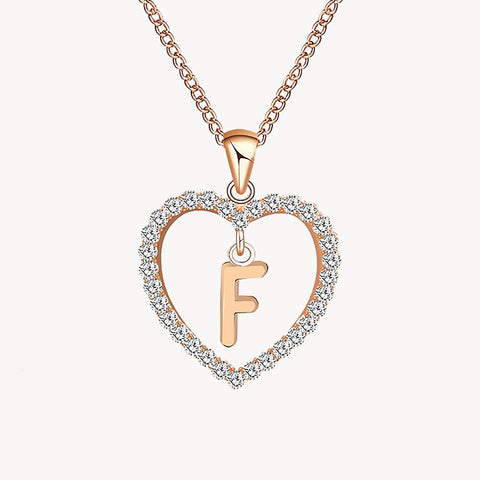 Diamond Heart Nameplate Necklace 14K