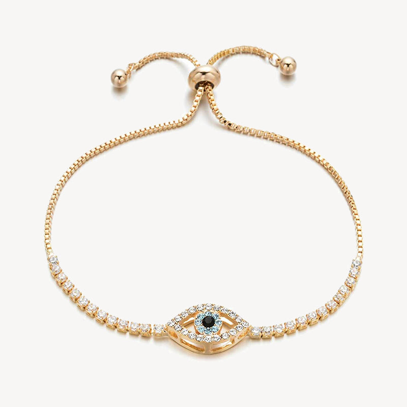 Spellbound Crystal Evil Eye Bracelet (Gold plated)