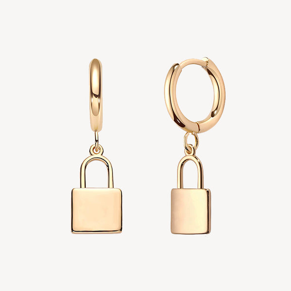 Solid Lock Huggie Earring