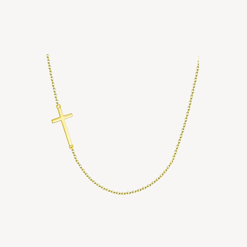 SIDEWAYS CROSS NECKLACE