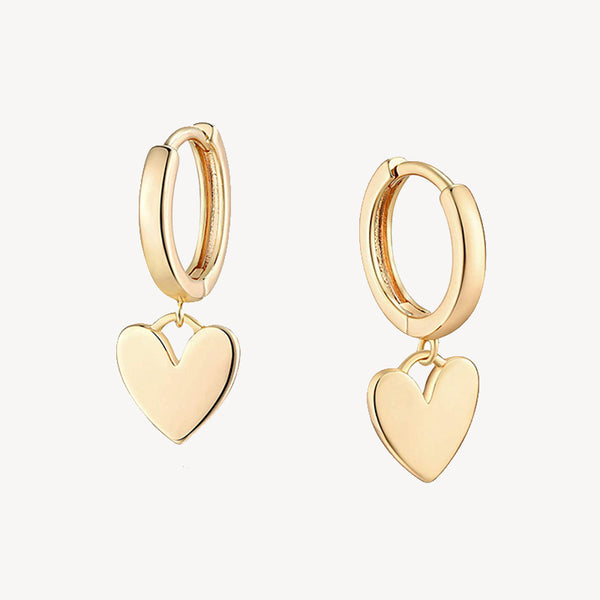 Solid Heart Threaded Stud Earring