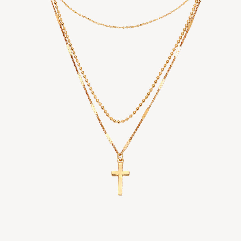 Layered Cross Necklace