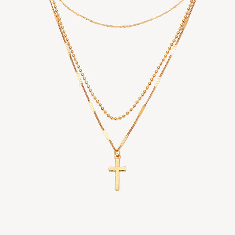 Layered Cross Necklace