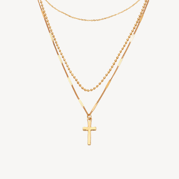 Layered Cross Necklace