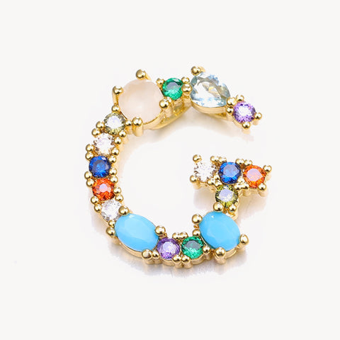 Rainbow Gem Initial Necklace