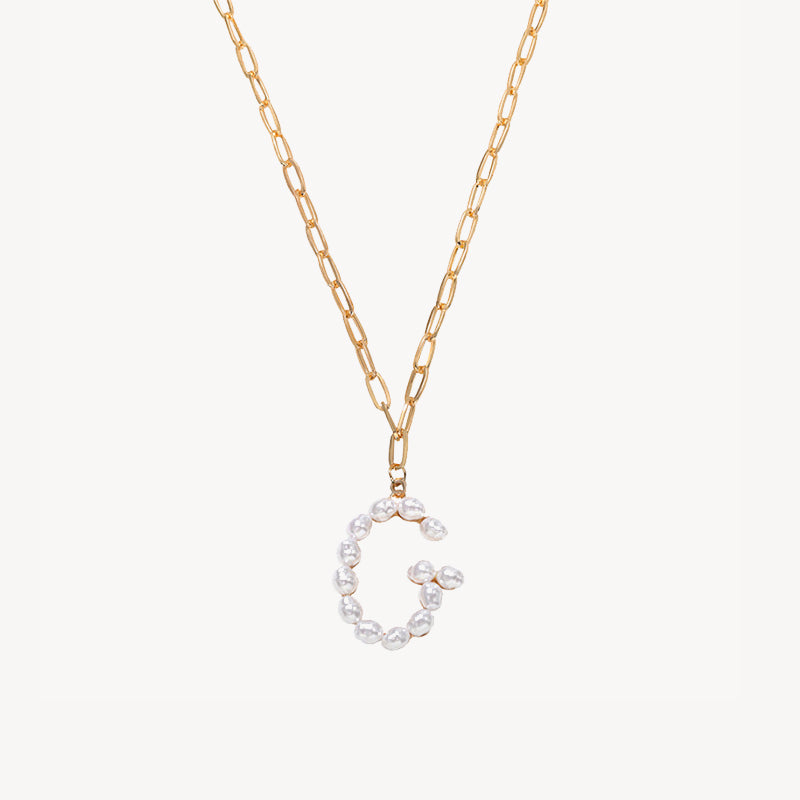 Baroque Pearl Initial Necklace