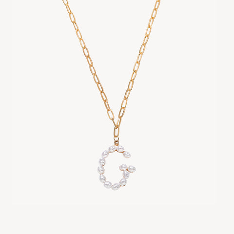 Baroque Pearl Initial Necklace