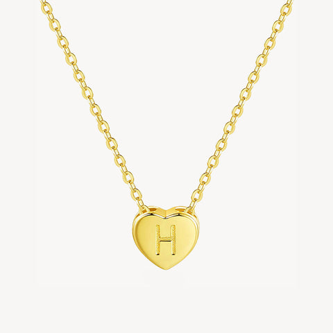 Initial Ruby Heart Necklace