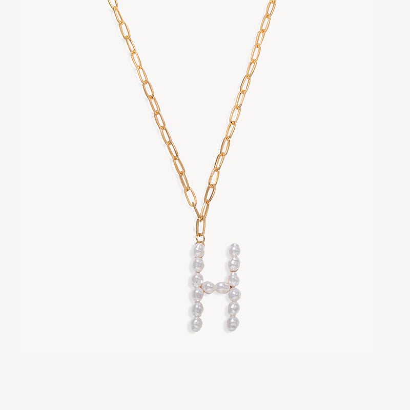 Baroque Pearl Initial Necklace