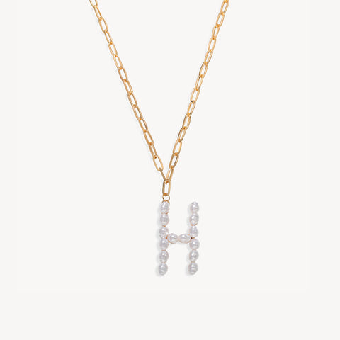 Baroque Pearl Initial Necklace