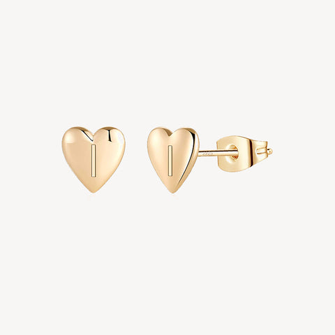 Engraved Heart Stud Earring