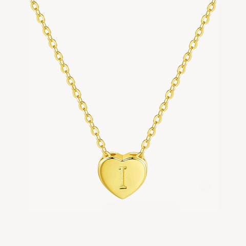Initial Ruby Heart Necklace