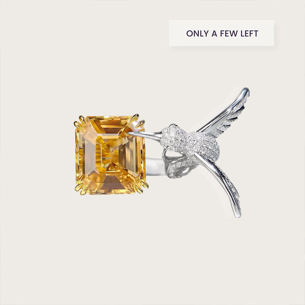 Fancy Yellow Citrine Bird Wrap Ring