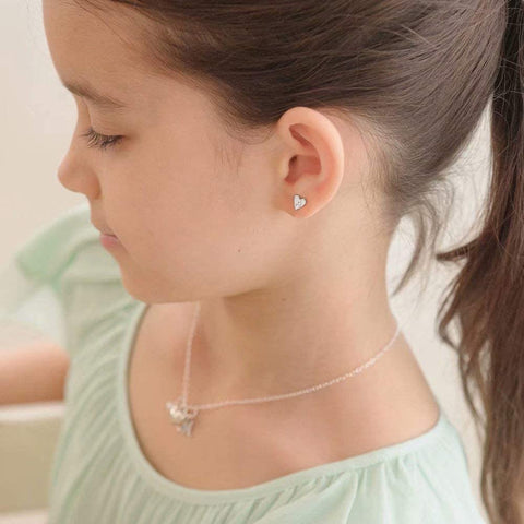 Engraved Heart Stud Earring