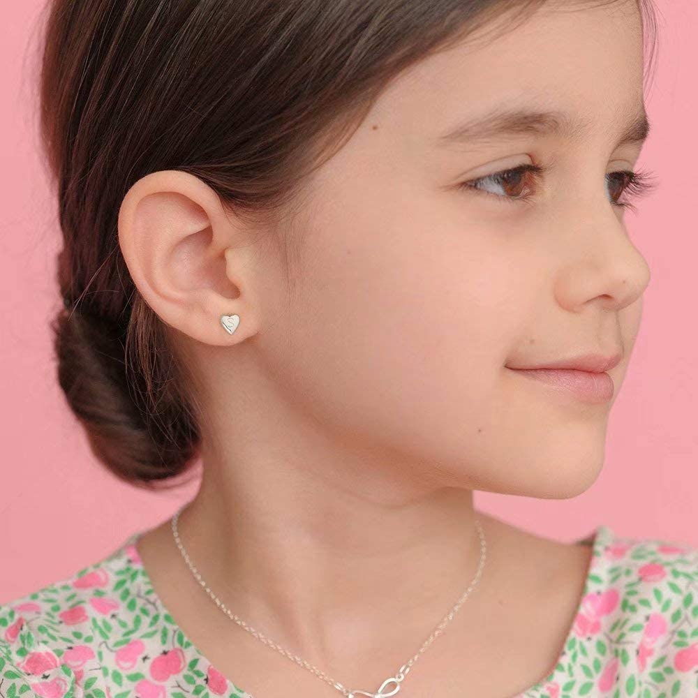 Engraved Heart Stud Earring