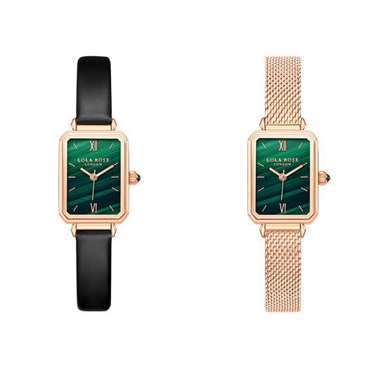 Rectangular Malachite Face Watch