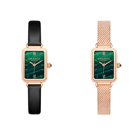 Rectangular Malachite Face Watch