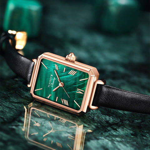 Rectangular Malachite Face Watch