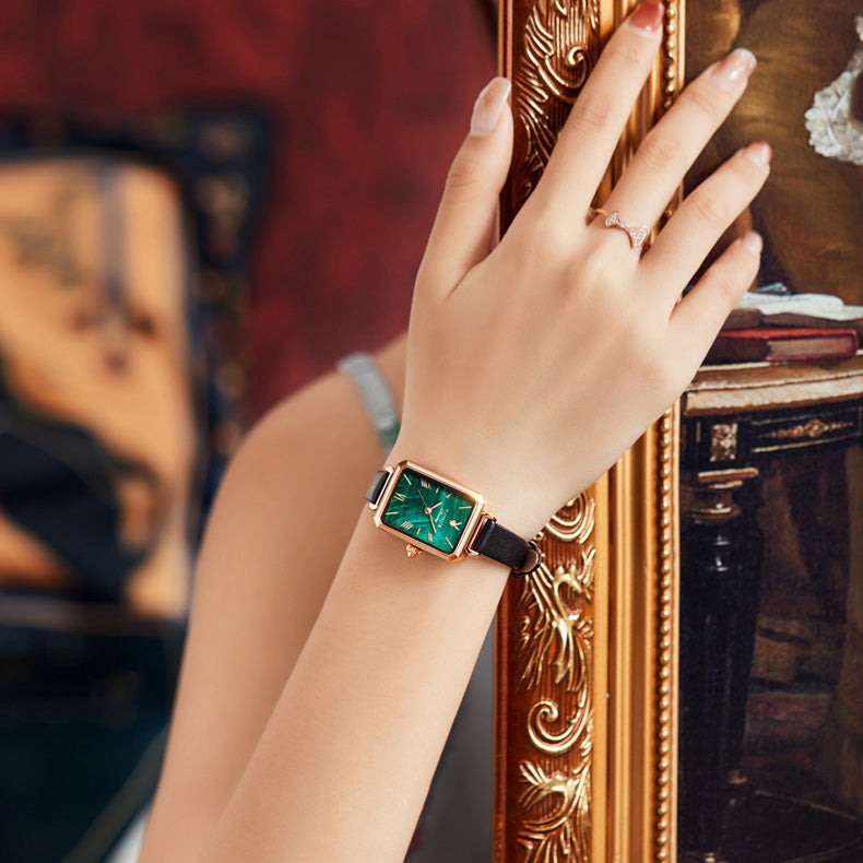 Rectangular Malachite Face Watch