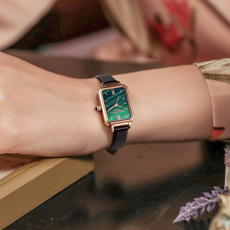 Rectangular Malachite Face Watch